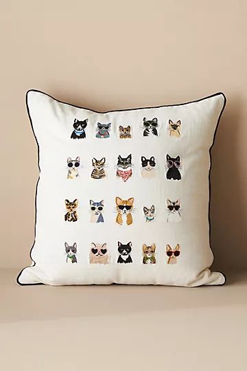 Rifle Paper Co. Cool Cats Pillow | Anthropologie (US)