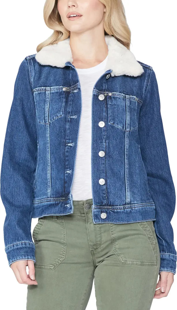 Rowan Faux Shearling Trim Denim Jacket | Nordstrom Rack