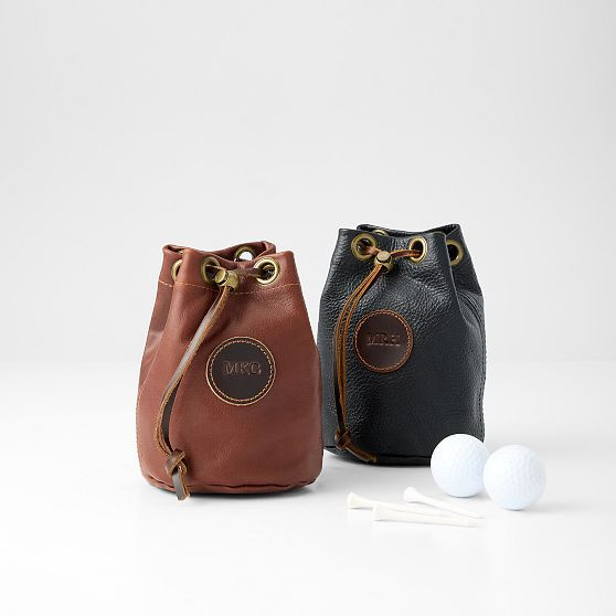 Leather Golf Ball Pouch | Mark and Graham