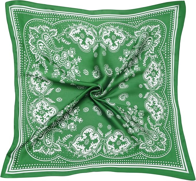 VANLINKER 27.5 Inches Silk Head Scarf for Women Men Vintage Bandanas Satin Hair Scarf Silk Wrap N... | Amazon (US)