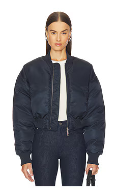 GRLFRND Carter Bomber Jacket in Navy from Revolve.com | Revolve Clothing (Global)