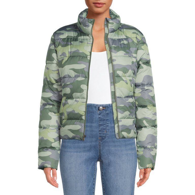 Time and Tru Women's and Women's Plus Size Cropped Puffer Jacket - Walmart.com | Walmart (US)