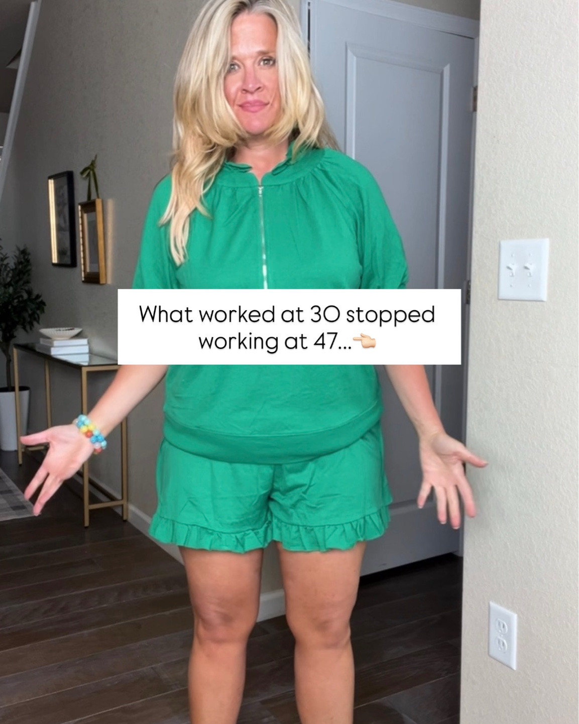 ✨Tap the bell, save and ❤️ for over 40 fashion, midlife style, midsize fashion and luxury looks for less. 

I eat healthy.

I watch my calories.

I take care of myself.

And I’m still overweight.

For years, I thought that was the problem.

It wasn’t.

The problem was trying to dress my 47-year-old body like I was still 30.

The answer wasn’t a smaller size.

It was Outfit Physics™.

✨ Lift
✨ Skim
✨ Balance

🤍 Comment RELIEF if this resonates.

👑 Helping you look good, feel good.-Lindsey Denver   Check back daily for belly-friendly style, confidence, and Outfit Physics™.

#LTKOver40 #LTKMidsize #LTKPlusSize