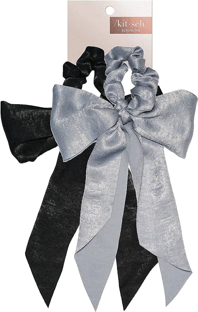 Kitsch Satin Hair Scarf Scrunchies - Hair Ribbons for Women | No Damage Ribbon Hair Ties | Bow Ha... | Amazon (US)