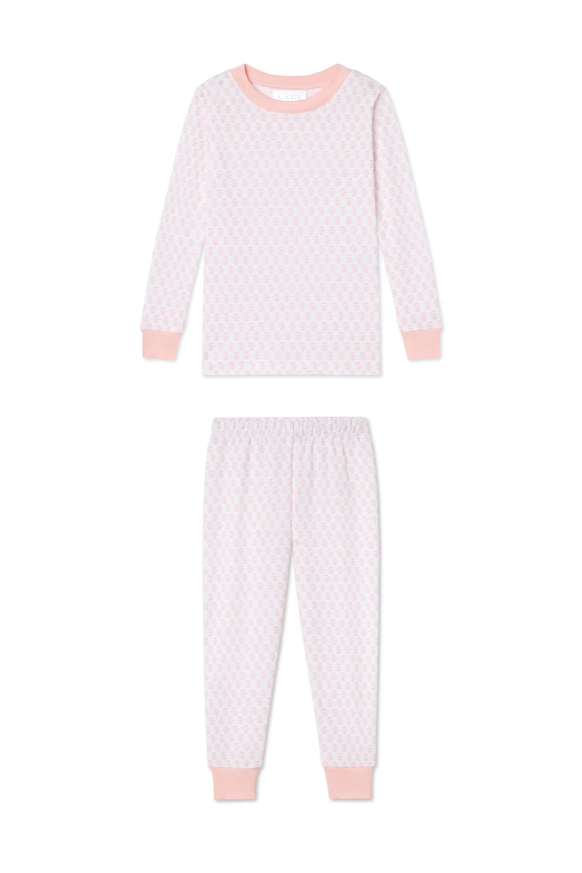 Kids Long-Long Set in English Rose Blockprint | Lake Pajamas