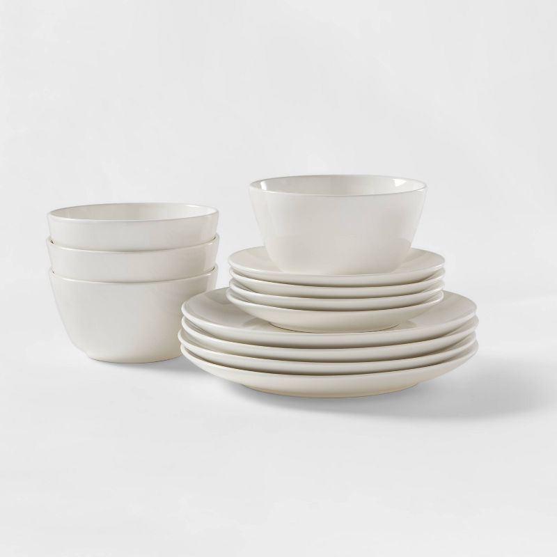 12pc Stoneware Avesta Dinnerware Set White - Project 62™ | Target