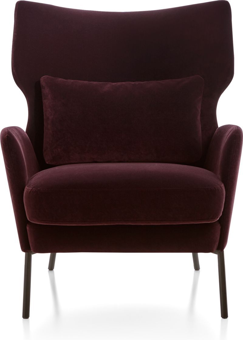 Alex Bordeaux Velvet Accent Chair + Reviews | Crate & Barrel | Crate & Barrel