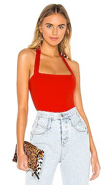 superdown Reece Halter Bodysuit in Red from Revolve.com | Revolve Clothing (Global)