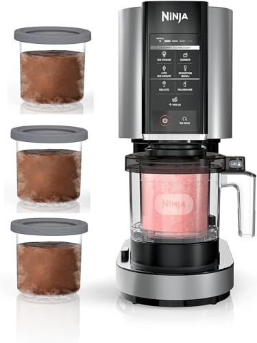 Ninja NC301 CREAMi, Ice Cream, Gelato, Milkshake, Sorbet, and Smoothie Bowl Maker, 7 One-Touch Programs, Silver With 3 Pint Containers (Renewed) | Amazon (US)