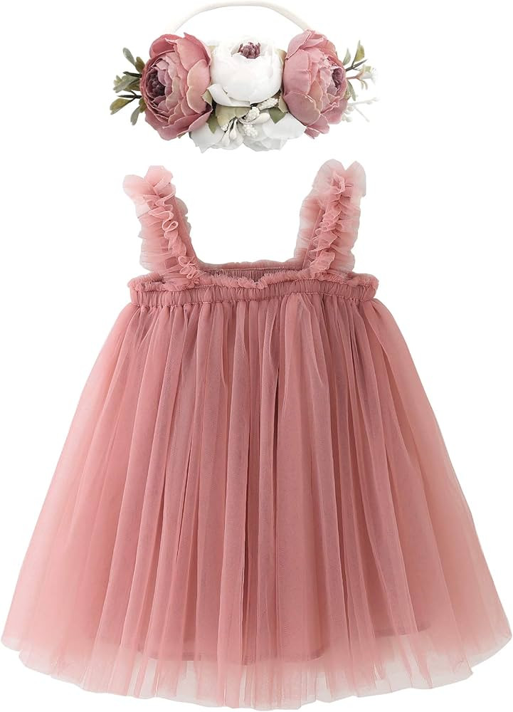 BGFKS Layered Tulle Tutu Dress for Toddler Girls,Baby Girl Rainbow Tutu Princess Skirt Set with F... | Amazon (US)