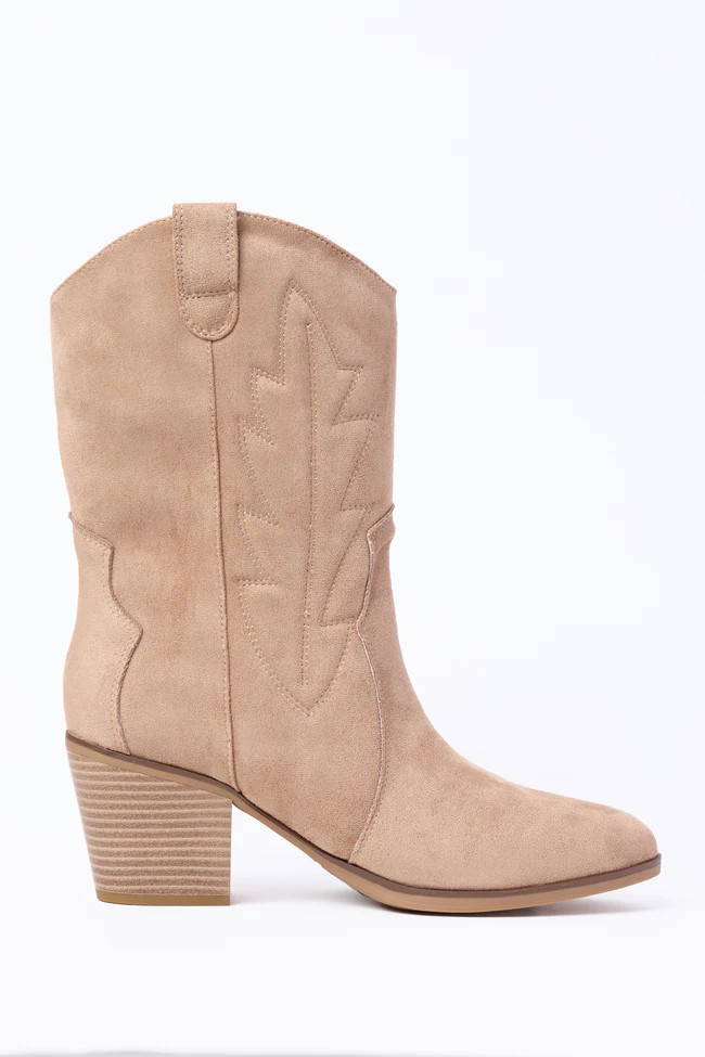 Margo Maple Brown Midi Western Boots | Pink Lily