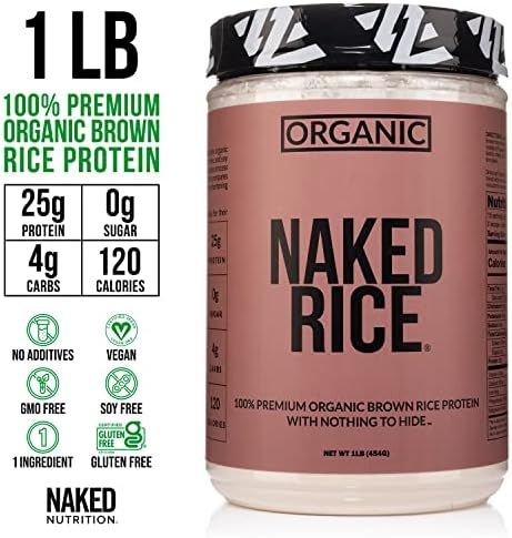 Naked Rice 1LB - Organic Brown Rice Protein Powder - Vegan Protein Powder, GMO Free, Gluten Free ... | Amazon (US)