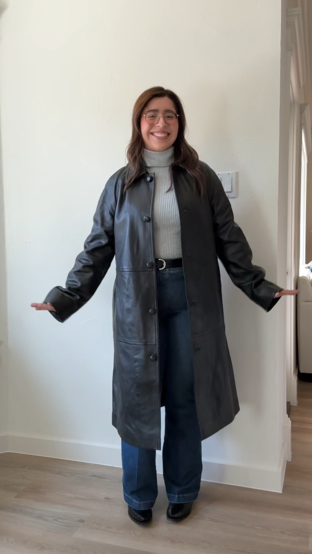 Size medium in the turtleneck sweater, large petite in the jeans, large in the coat!

#LTKSeasonal #LTKHoliday #LTKMidsize