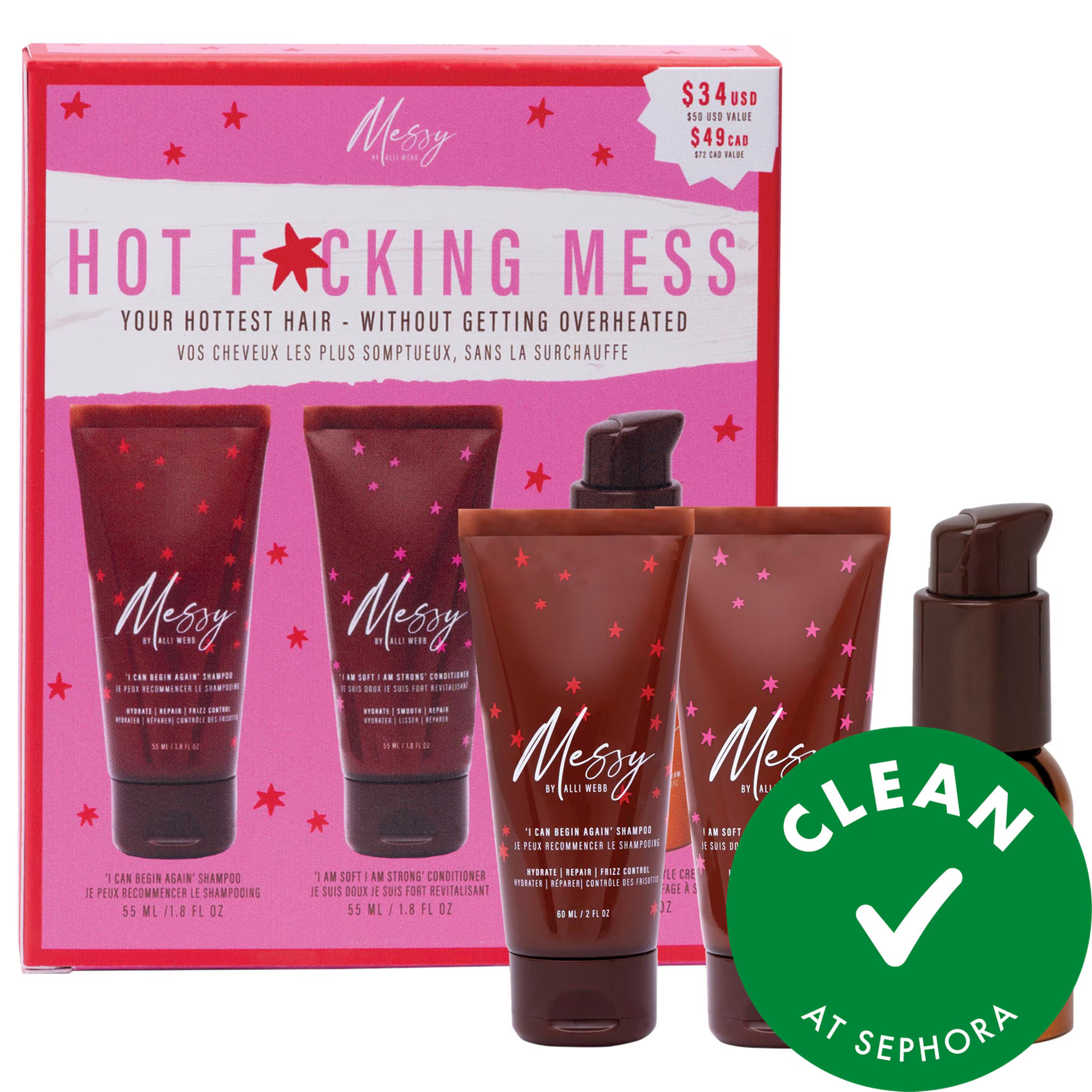Messy by Alli Webb Hot Mess Mini Hair Styling Set for Frizz Control and Hydration | Sephora (US)