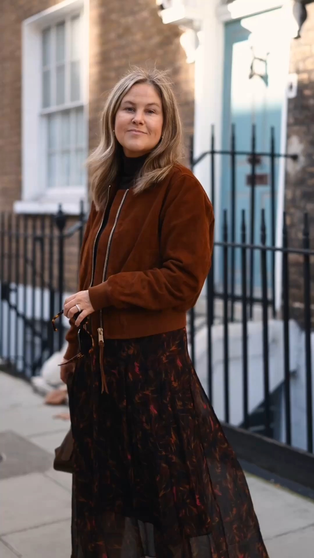 I love this bomber jacket because it brings a little bit of edge to your look but still feels timeless. I’m wearing a US 6 in the jacket and a US 10 in the skirt. This outfit would look perfect with brown knee high boots!

#LTKGiftGuide #LTKSeasonal #LTKHoliday