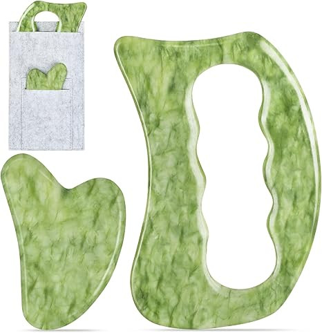 airogym Jade Stone Gua Sha Massage Tool Set, Gua Sha Muscle Scraper Tool,Scar Tissue Tool,Physica... | Amazon (US)