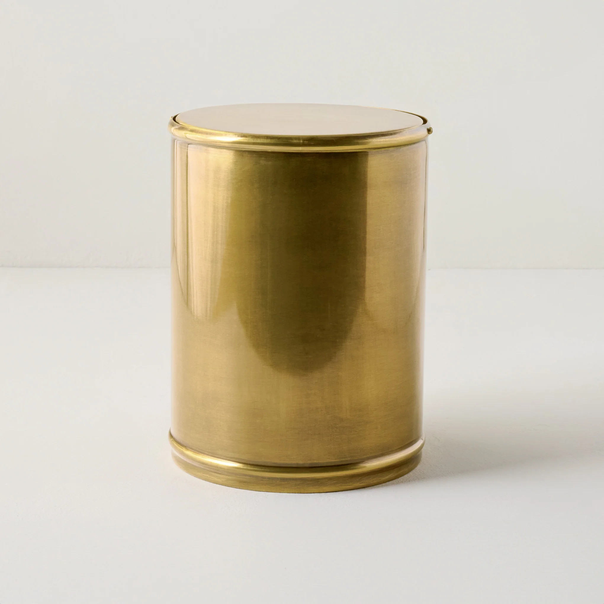 Antiqued Brass Swivel Top Waste Bin | Magnolia