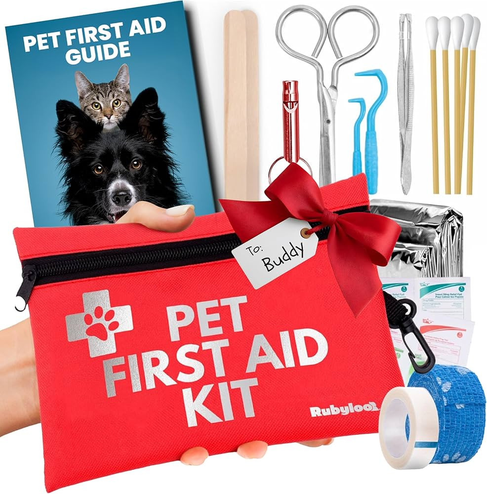 Dog First Aid Kit for Hiking & Travel - Vet Approved Emergency Supplies - Pet First Aid Guide, Ti... | Amazon (US)