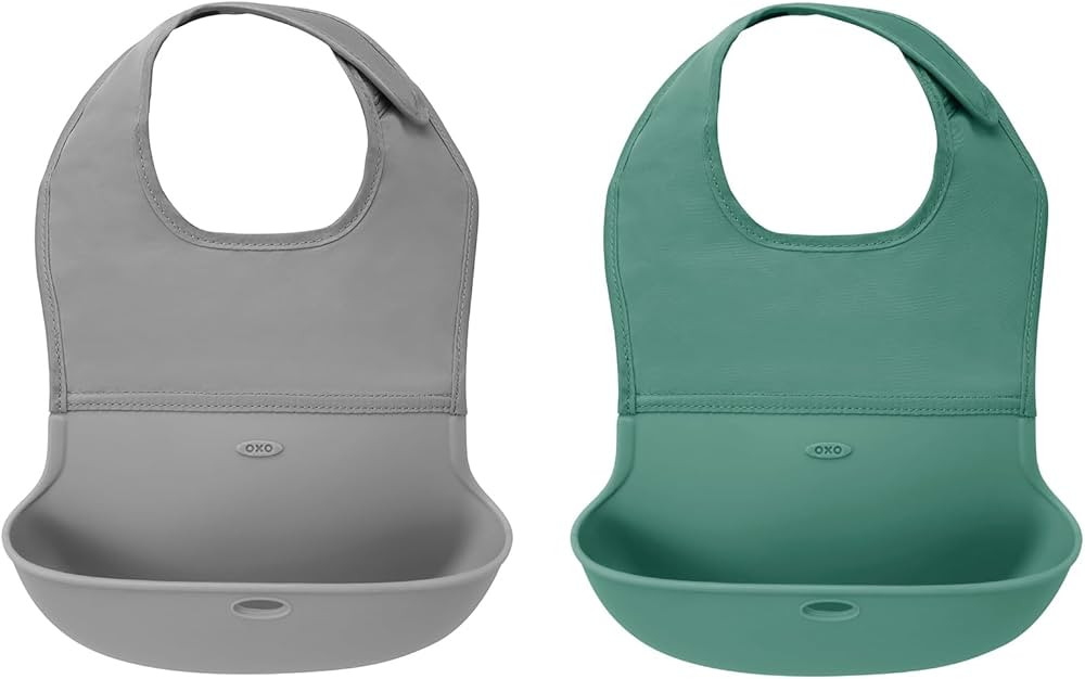 OXO Roll-Up Bib (2 Pack) Limited Edition Sage/Gray | Amazon (US)