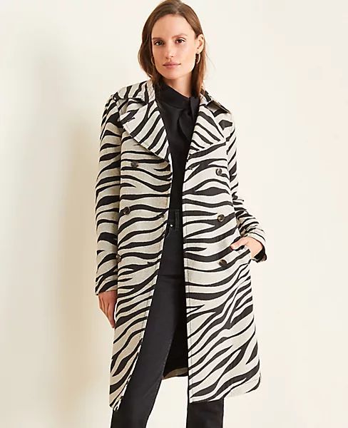 Zebra Print Trench Coat | Ann Taylor (US)