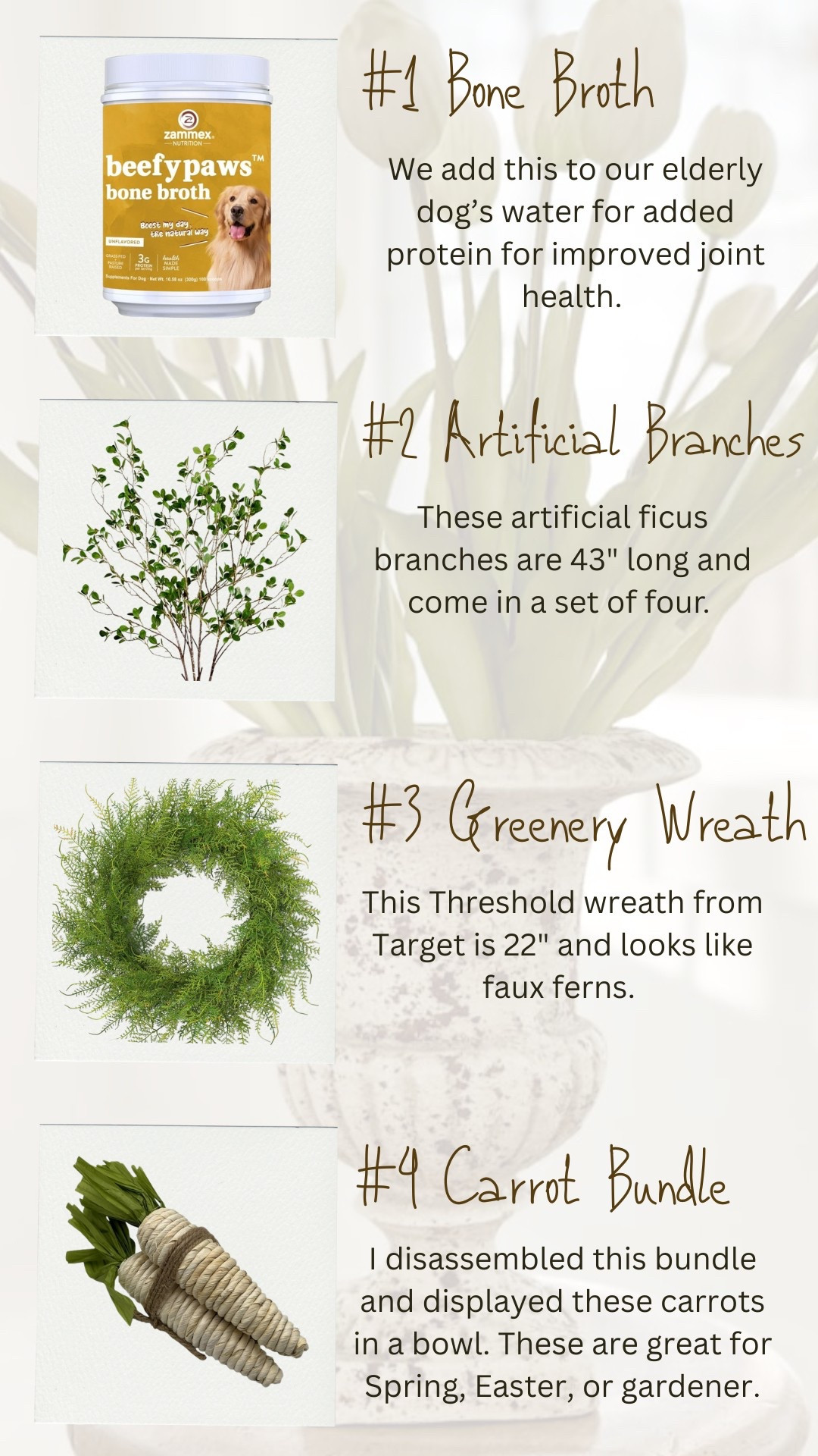 These were our most-loved items of the week, including the bone broth we give our dog as well as some faux greens for your home decor. 

#LTKHome #LTKSeasonal