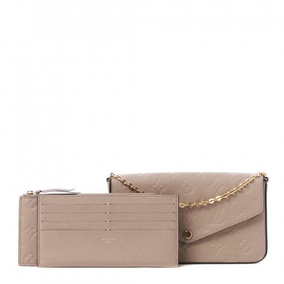 LOUIS VUITTON Empreinte Pochette Felicie Chain Wallet Tourterelle | Fashionphile