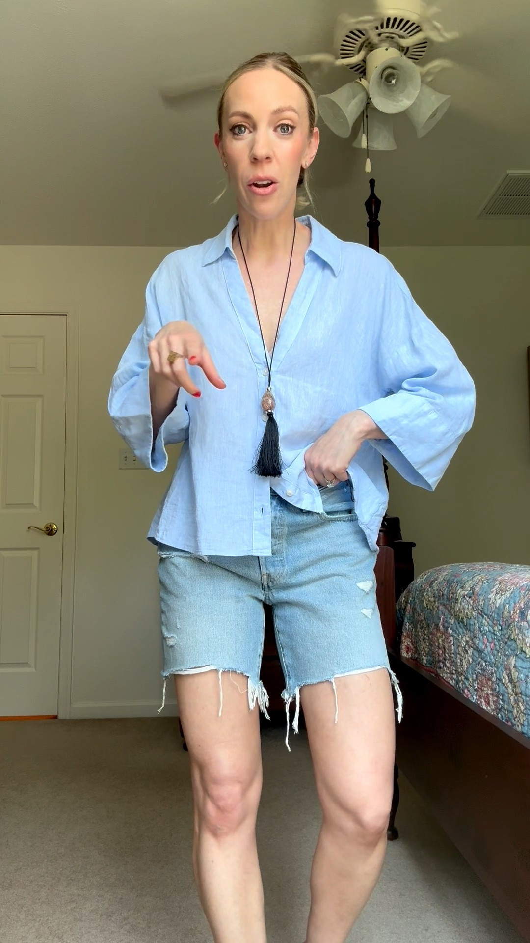 Lots of sales going on! My tassel necklace is on sale under $50 and leather thong sandals also on sale! These are the best denim shorts - so flattering and comfy

#LTKdayinmylife #LTKootd #LTKSaleAlert