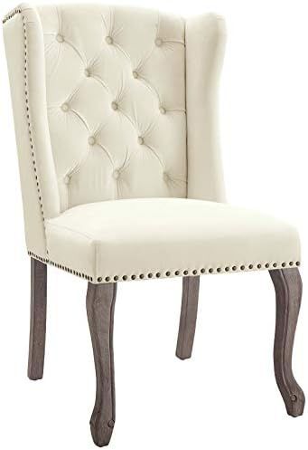 Modway Apprise French Vintage Dining Performance Velvet Side Chair, Ivory | Amazon (US)