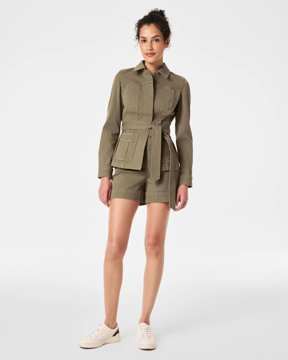 Stretch Twill Tie-Front Shirt Jacket | Spanx