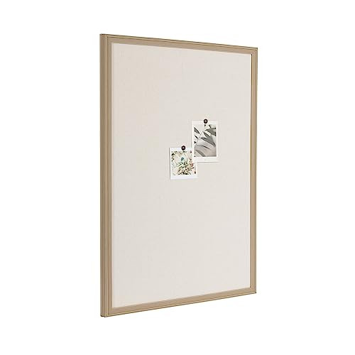 Kate and Laurel Oakhurst Rectangle Framed Linen Fabric Pinboard; 24 x 36; Light Tan; Traditional Decorative Bulletin Board with Stepped Profile and Lightly Distressed Finish | Amazon (US)