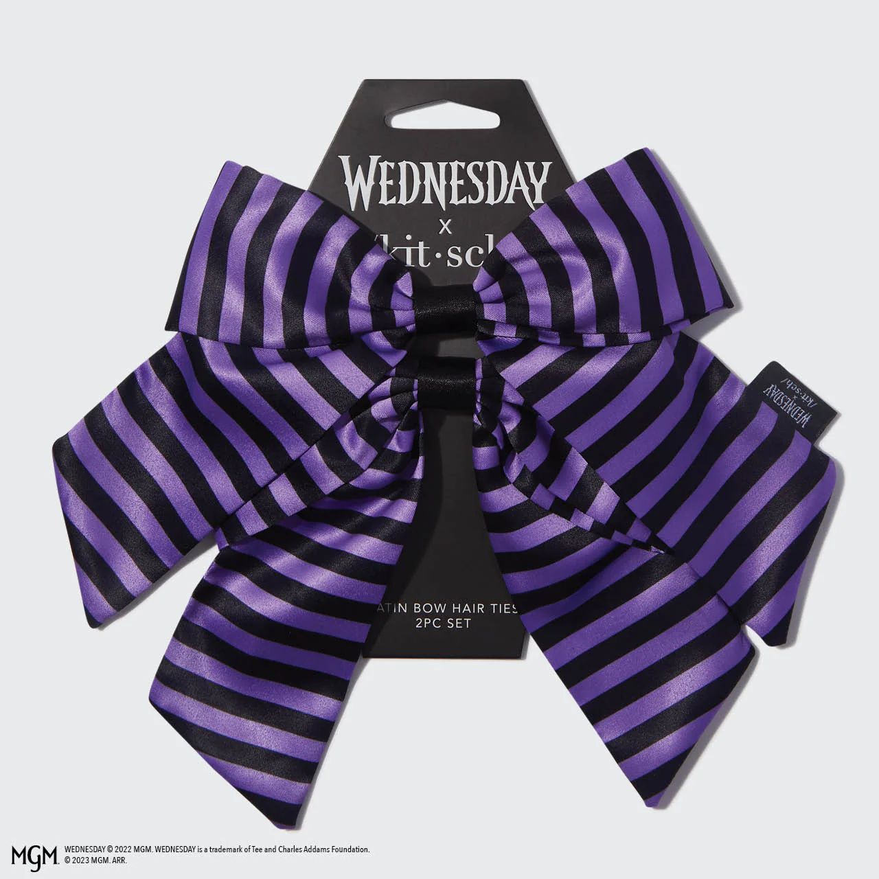 Wednesday x Kitsch Nevermore Bow Hair Ties 2pc Set | Kitsch