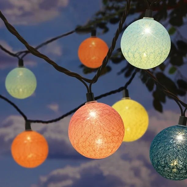 Mainstays 10-Count Multicolor Ball Outdoor String Lights | Walmart (US)
