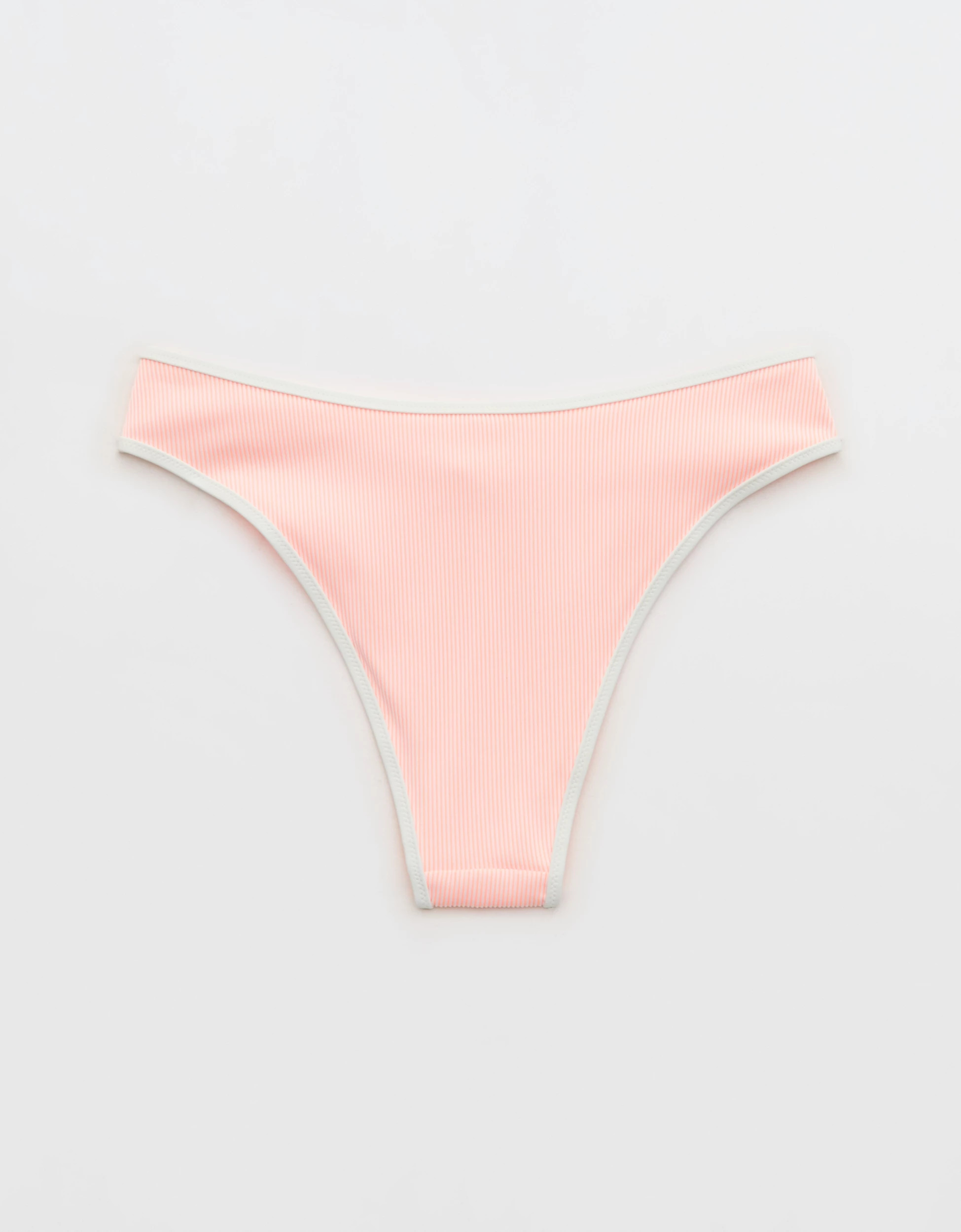 Aerie Ribbed High Cut Mid Rise Cheeky Bikini Bottom | American Eagle Outfitters (US & CA)