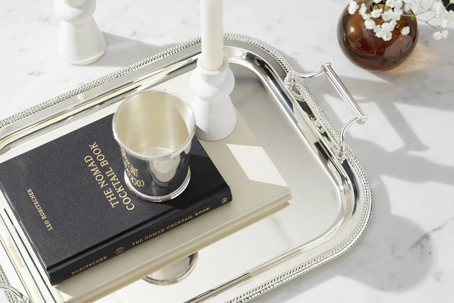 Reed & Barton Rectangle Silverplate Tray with Handles, Metallic | Perigold