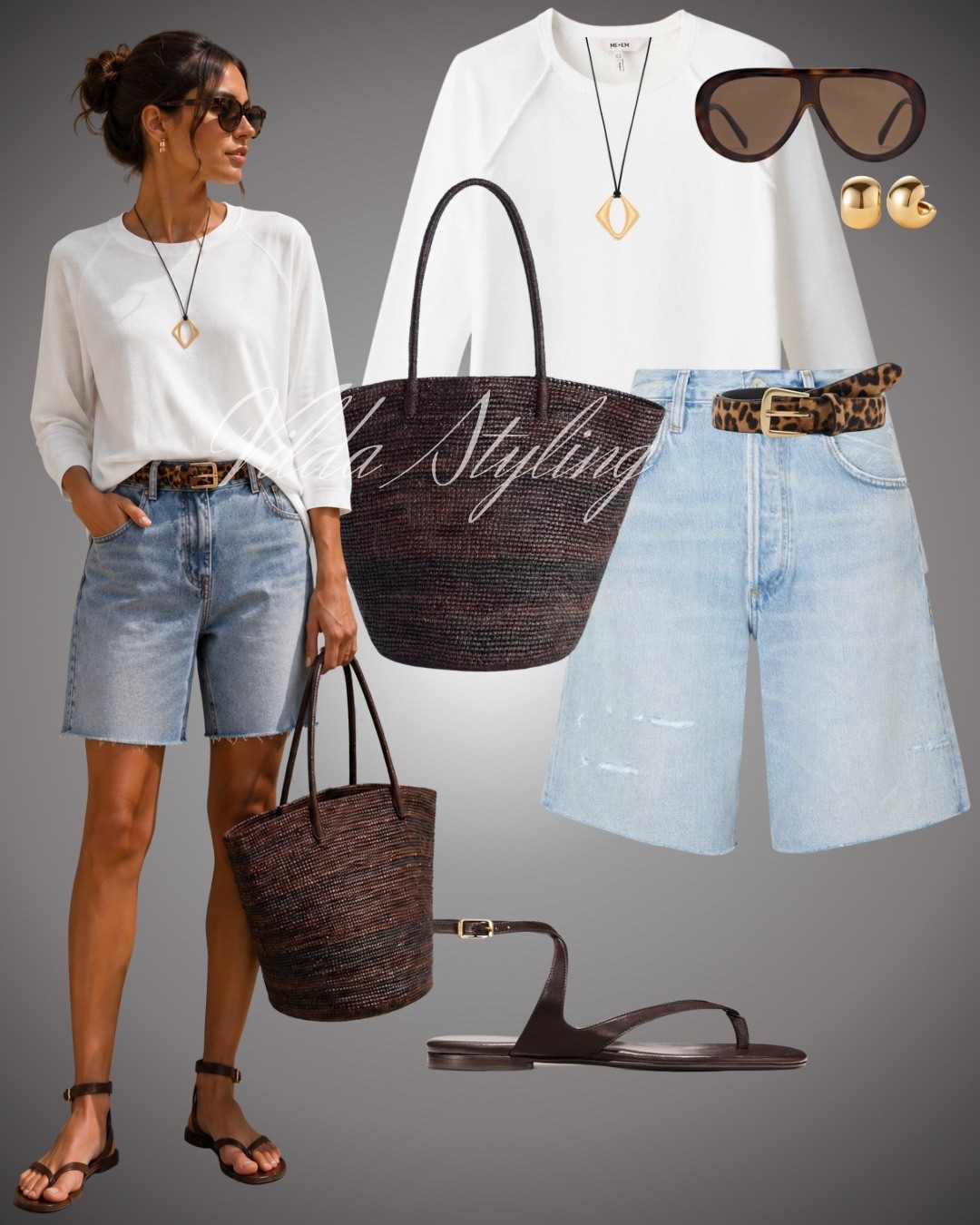 Easy summer styling 🤍 Light-wash denim shorts, a crisp white top, rich brown accessories, and a touch of leopard for the perfect elevated-casual look. Effortless, polished, and made for warm days. ☀️

#LTKStyleTip #LTKFashion #LTKSummer #SummerStyle #CasualChic #DenimShorts #NeutralStyle #EverydayStyle

#LTKstyletip #LTKFashionMonth #LTKeurope