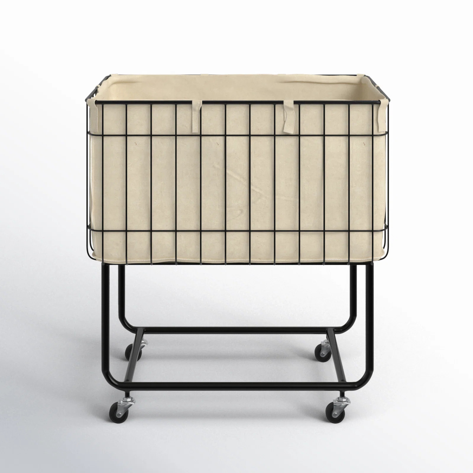 Joss & Main Elsmere Metal Deep Set Wire Basket Storage Cart with Wheels and Fabric Lining & Revie... | Wayfair North America