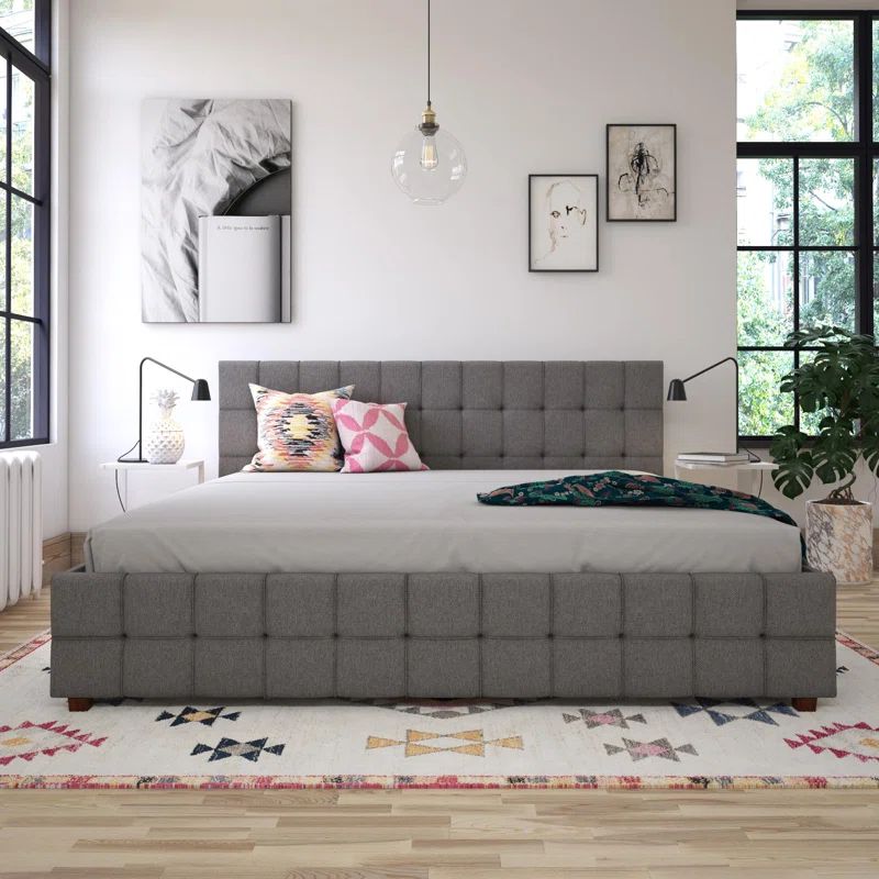 Elizabeth Tufted Upholstered Low Profile Storage Platform Bed | Wayfair North America