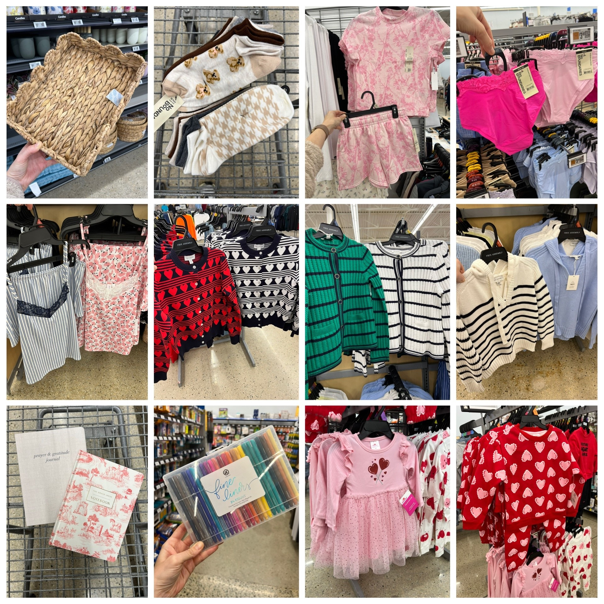 Walmart finds I am loving! Scalloped rattan tray, teddy bear socks, valentines pajamas, new cardigans that could pass for JCrew, pretty new notebooks and journals for the new year and a few kid finds too. #walmartfashion 

#LTKFindsUnder100 #LTKFindsUnder50
