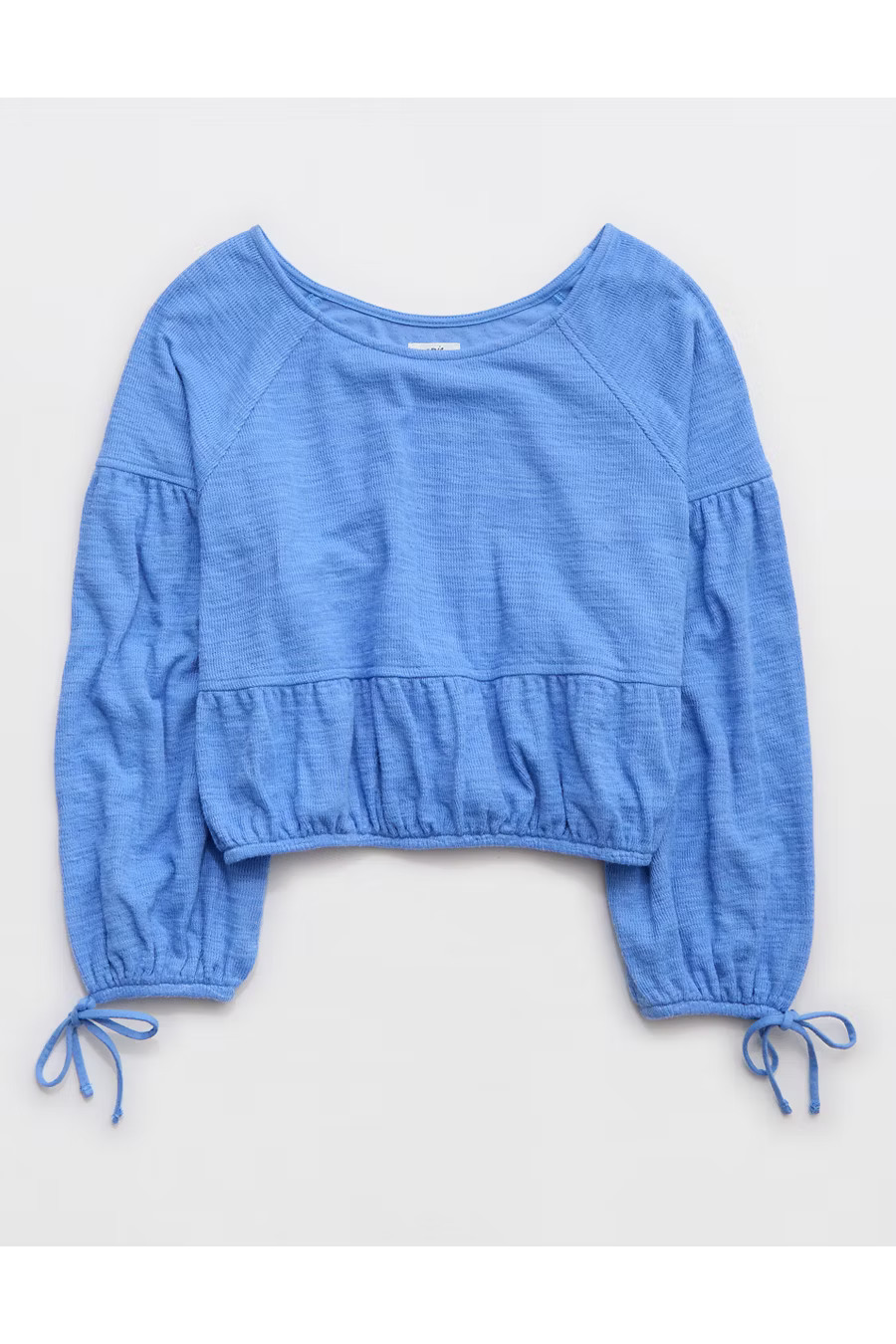 Aerie Endless Summer Cropped Sweatshirt Women's Laundry Blue XXS | American Eagle Outfitters (US & CA)