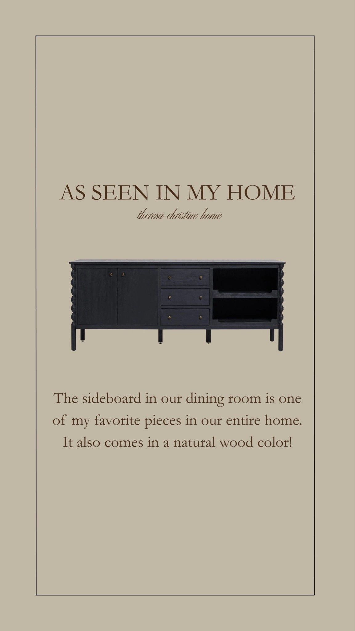 As seen in my home 🖤 Our pretty sideboard that we have in our dining room! It’s such a beauty.