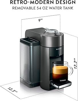 Nespresso Vertuo Coffee and Espresso Maker,1597 ml, by De'Longhi, Graphite Metal | Amazon (US)
