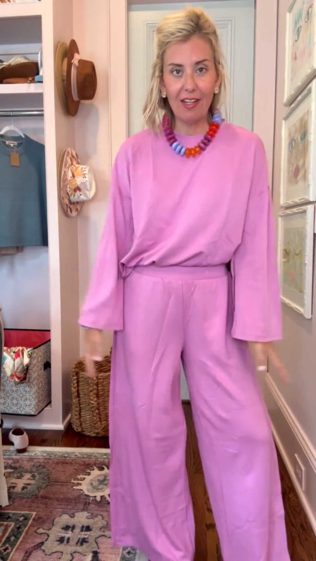 I have a feeling my girls are stealing this one immediately! This a great set!! 

Top- xs petite
Pants - small petite
Sneakers - 8 tts 

*code Catherine20 at Allie + Bess