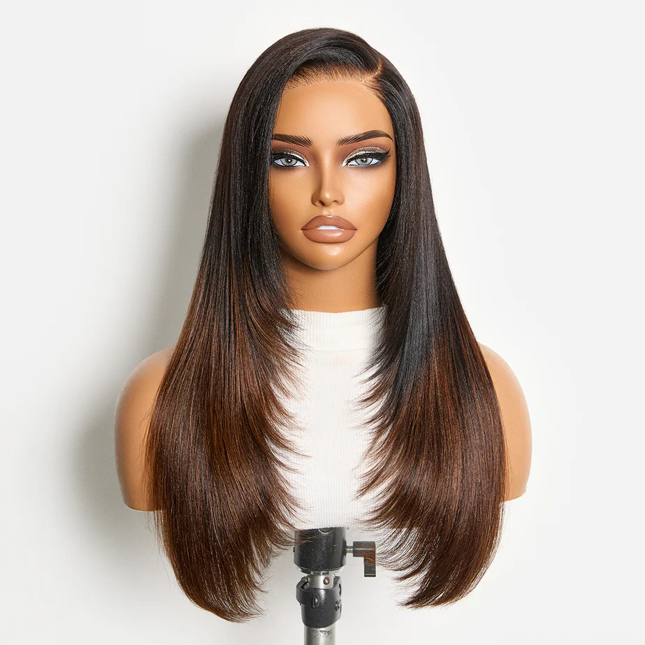 Luvme All-Day Comfort™ Wig 180% Density Ombre Brown Butterfly Cut Laye | Luvmehair