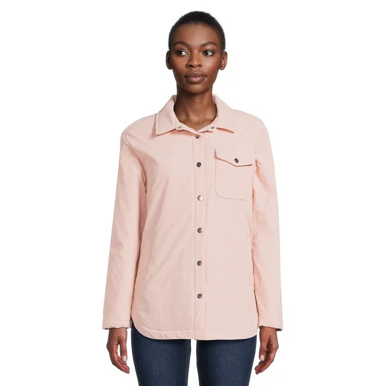 Time and Tru Women's Snap Front Shacket, Sizes XS-XL | Walmart (US)