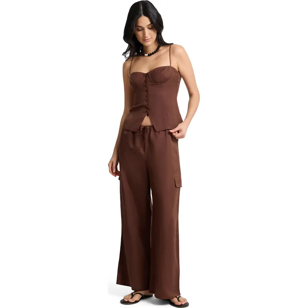 Onia Air Linen Cargo Pant in Brown at Nordstrom, Size Medium | Nordstrom