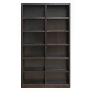 Concepts In Wood 84 in. Espresso Wood 12-shelf Standard Bookcase with Adjustable Shelves MI4884-E... | The Home Depot