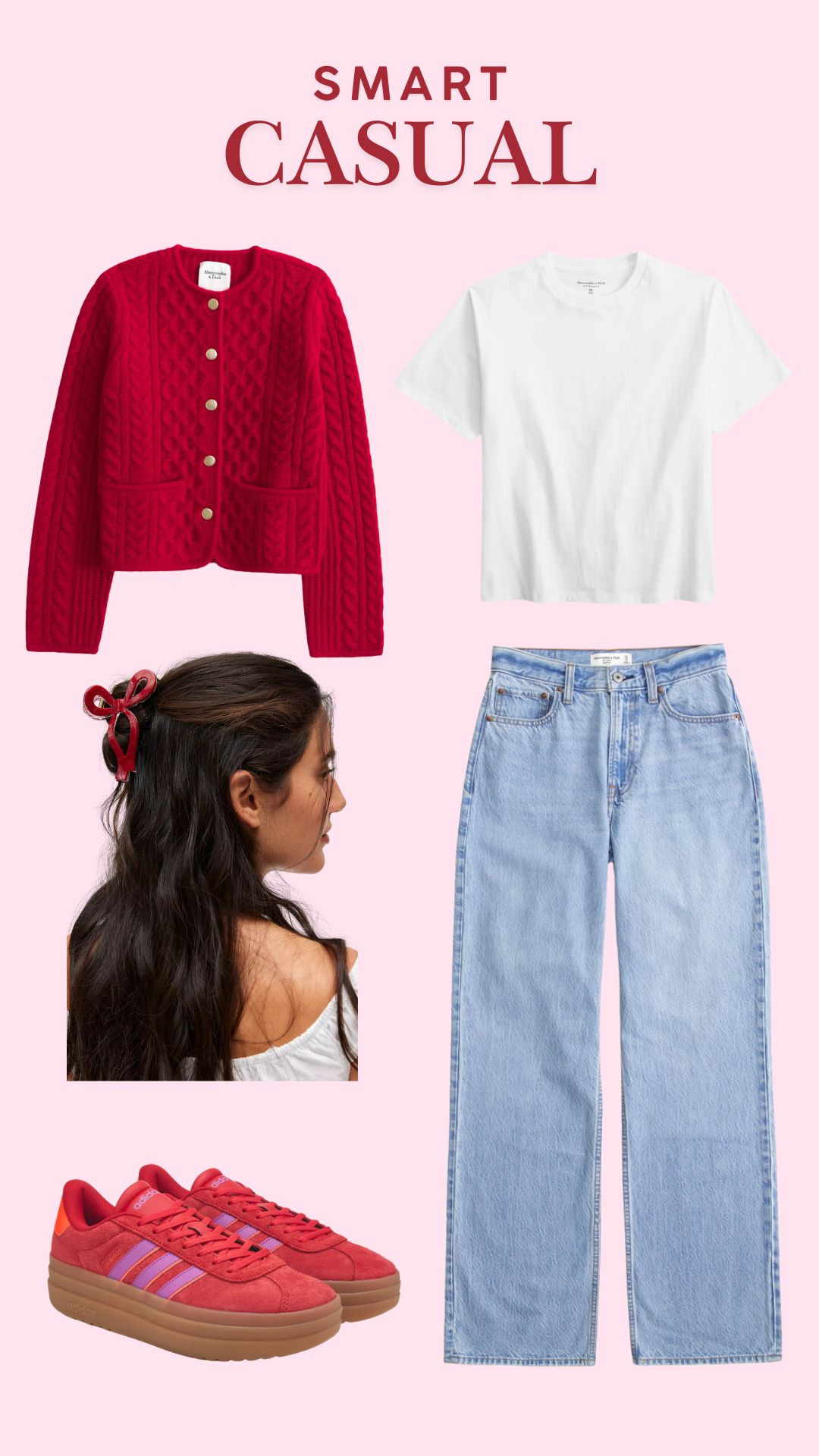 The cutest red and white smart casual outfit, perfect for the holiday season!  

 #LTKHoliday #LTKSeasonal #LTKStyleTip