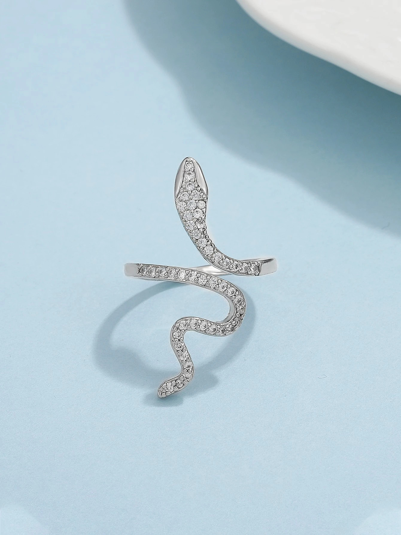 Rhinestone Snake Design Cuff Ring | SHEIN