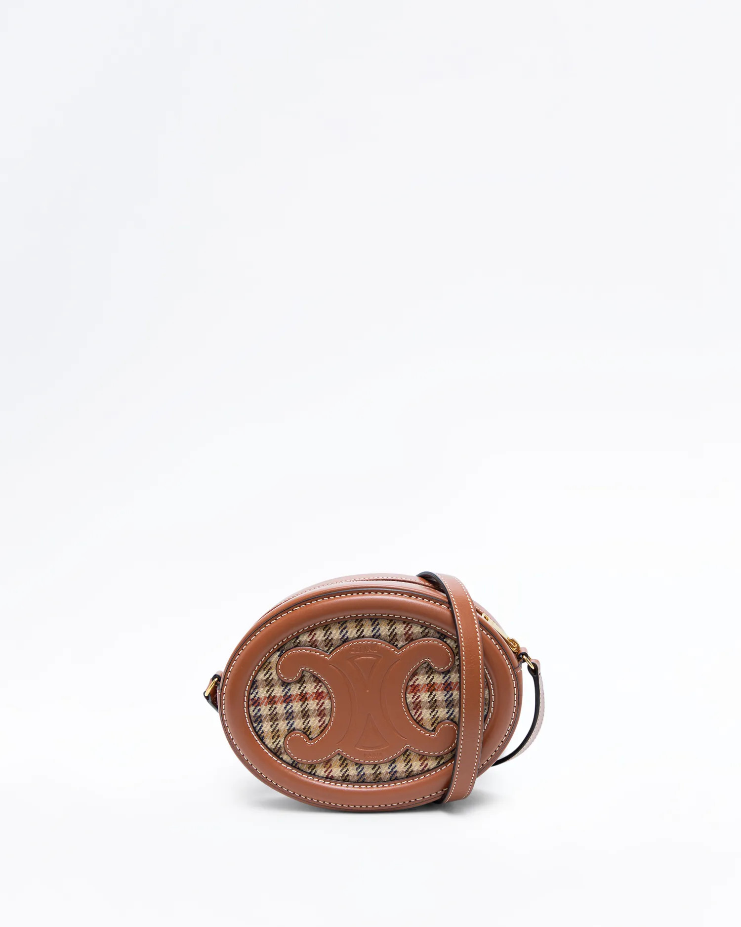Tweed Cuir Triomphe Small Oval Bag | Vivrelle