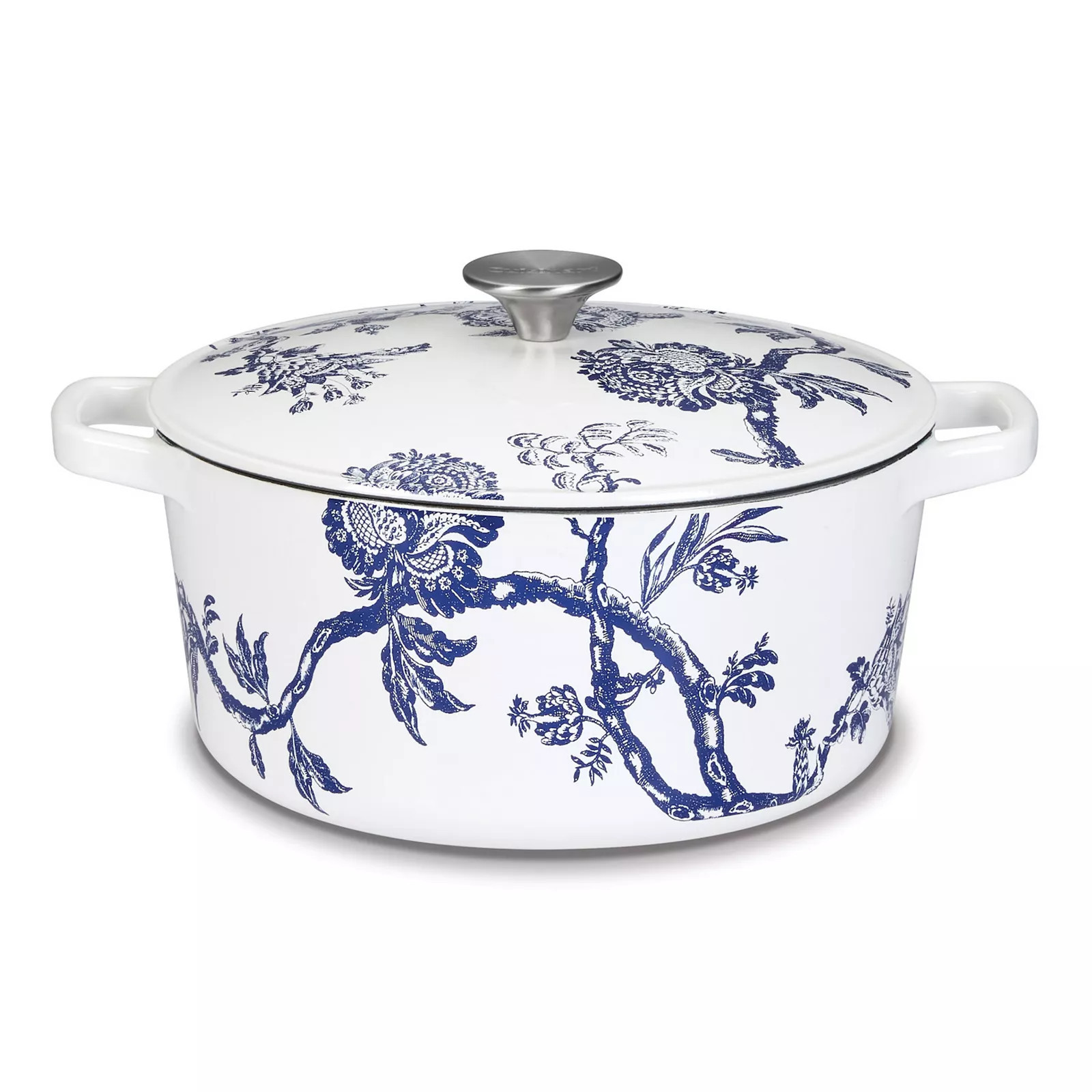 Cuisinart® Caskata™ 5 Qt. Round Covered Cast Iron Casserole Dish, Floral Landscape | Kohl's